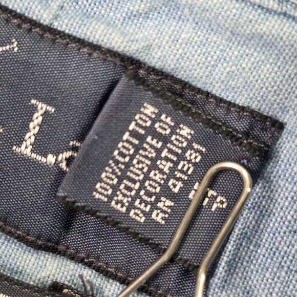 Mens Ralph Lauren Custom Fit Blue Denim Shirt Button-Up Long Sleeve Cotton XL - Picture 4 of 8